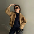 Giacca Corta Oversize Donna con Colletto Rovesciato – Giacca Elegante Casual Primavera
