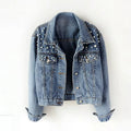 Giacca Denim con dettagli in Perle  –  Urban Elegance
