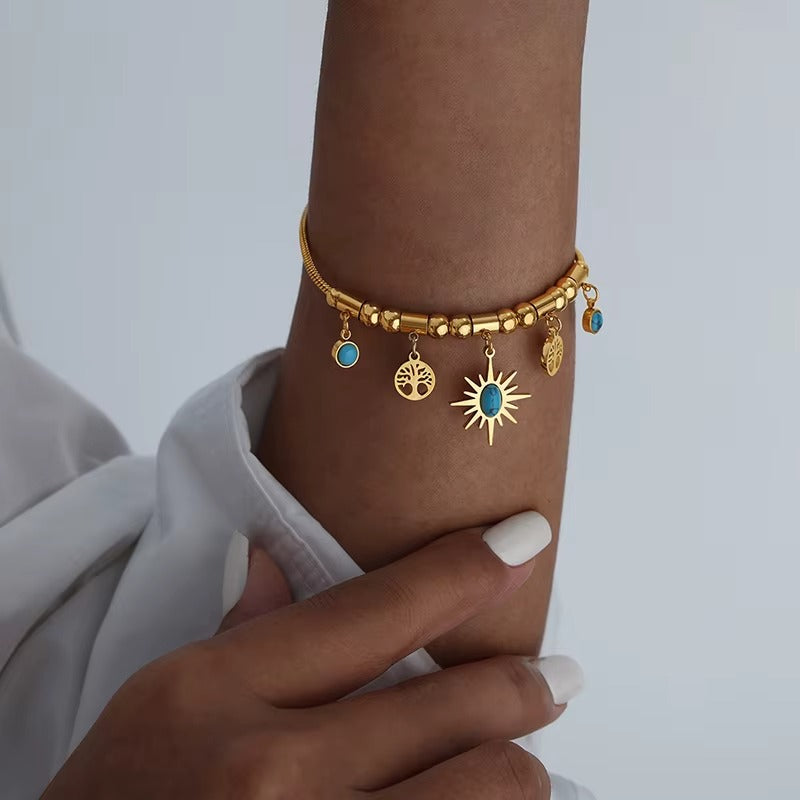 Set Gioielli Elegance Gold™ – Collana & Bracciale con Charms