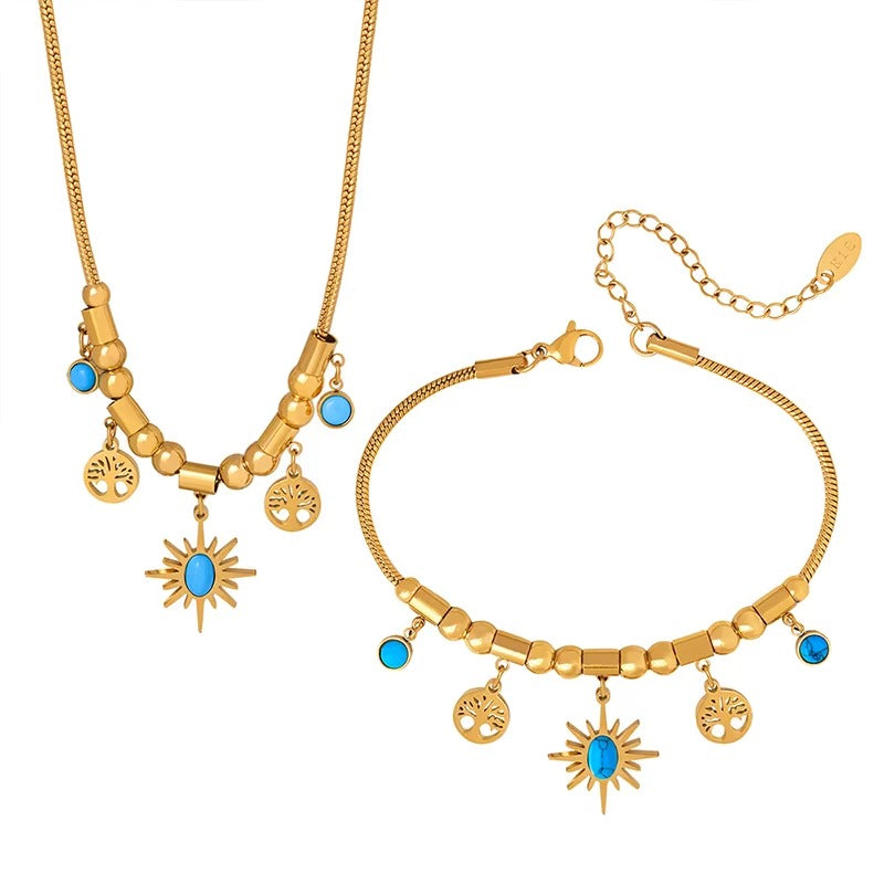 Set Gioielli Elegance Gold™ – Collana & Bracciale con Charms