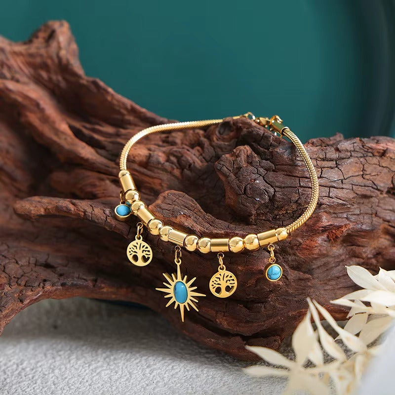 Set Gioielli Elegance Gold™ – Collana & Bracciale con Charms