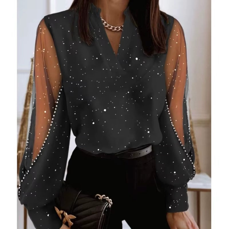 Camicia Elegante Donna con Maniche in Pizzo – Stile Raffinato & Femminile