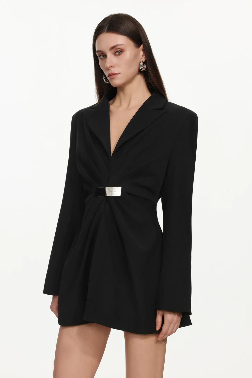 Abito Blazer Elegante con Cintura Metallica – Mini Dress Sartoriale